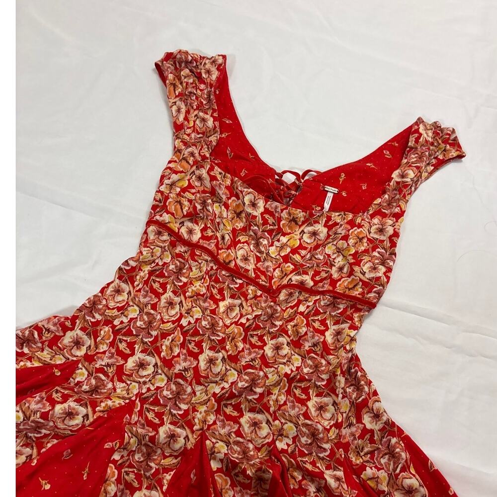Free People Womens XS Ponderosa Mini Dress Floral Feminine Dainty Cottage Fairy - Picture 4 of 10